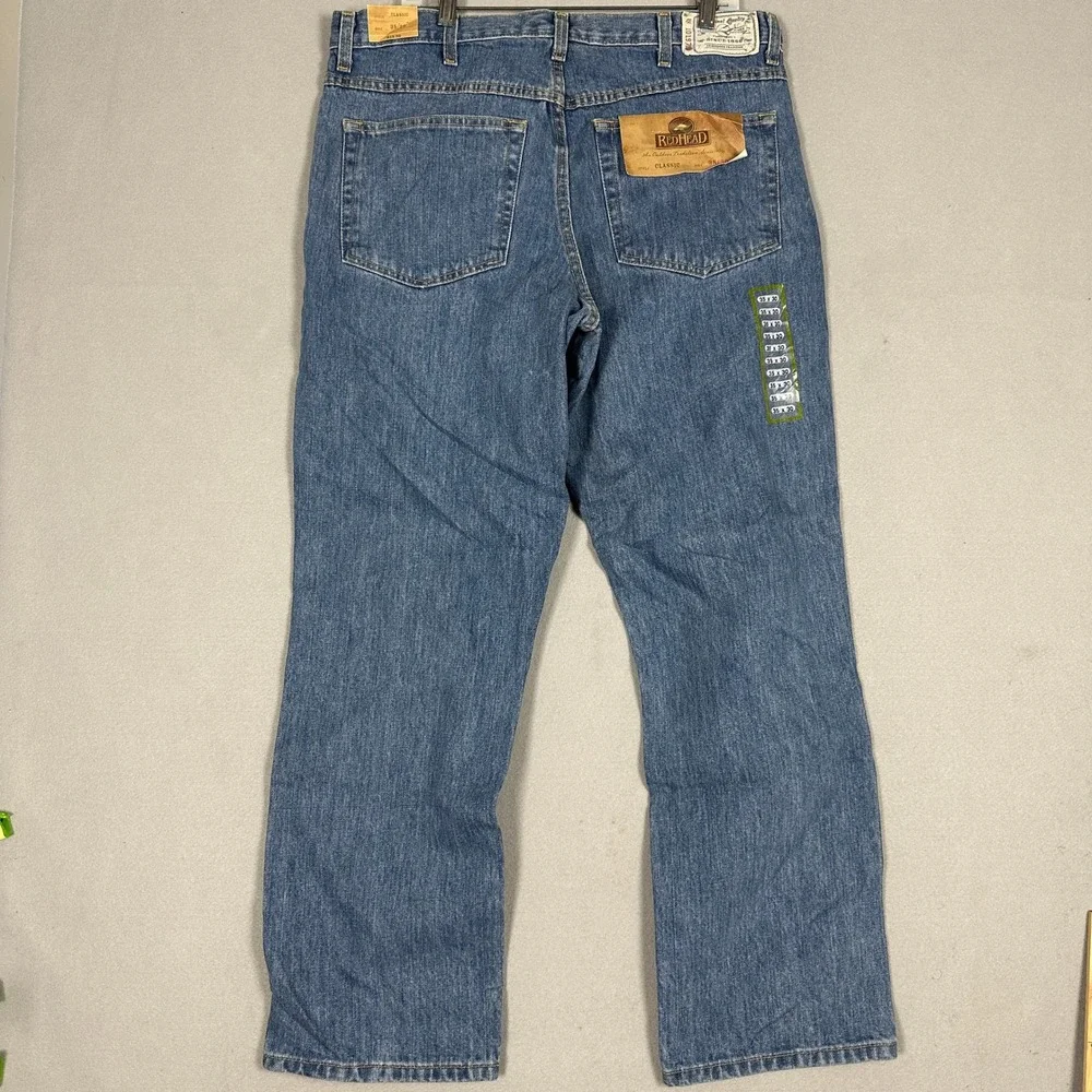 NEW Redhead Jeans Mens 35X30 Classic Medium Wash Straight Leg Denim 5 Pockets